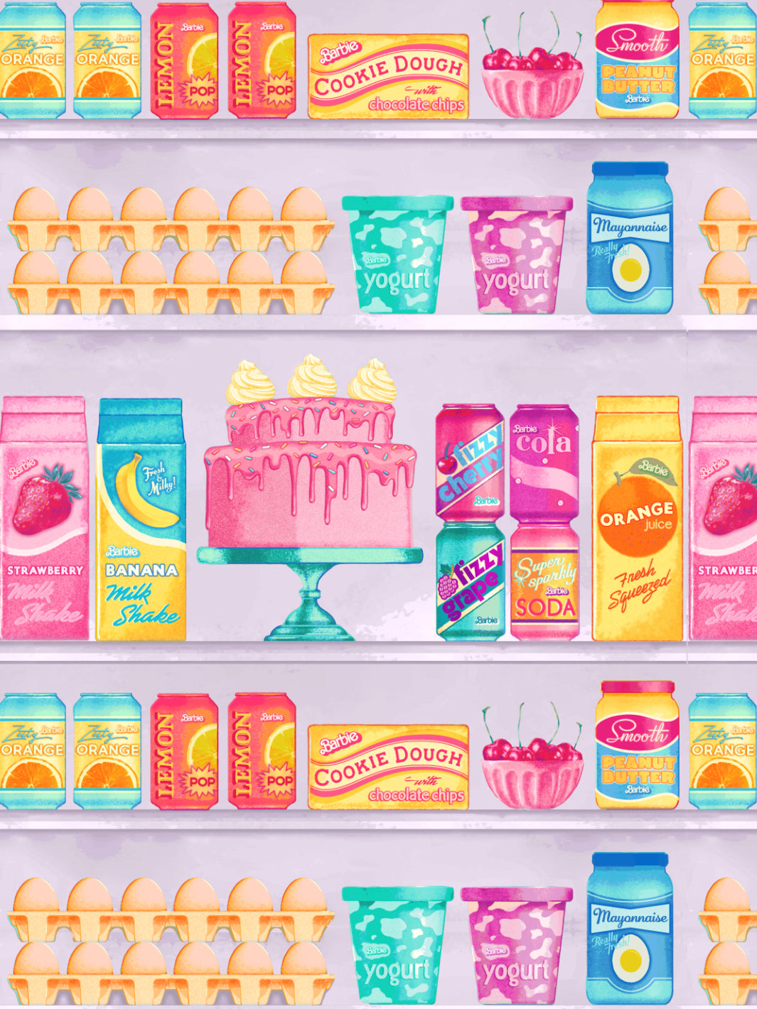 'Barbie™ Pantry' Wallpaper by Barbie™ - Lavender