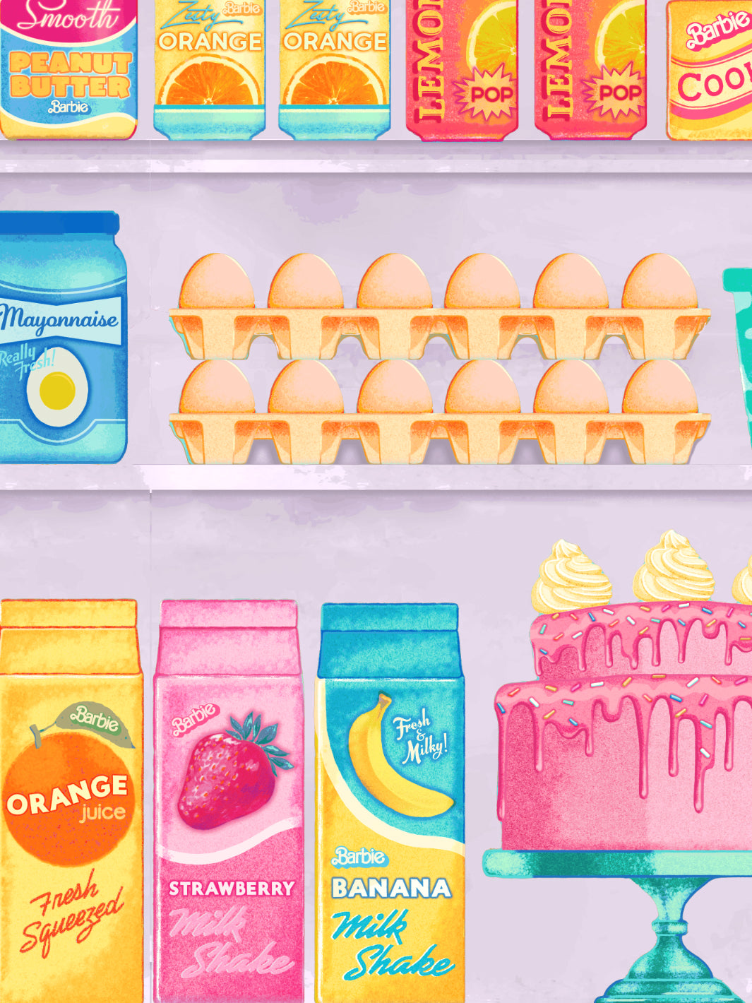 'Barbie™ Pantry' Wallpaper by Barbie™ - Lavender