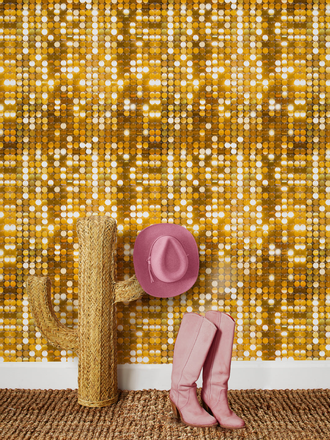 barbie sequin wallpaper by barbie gold