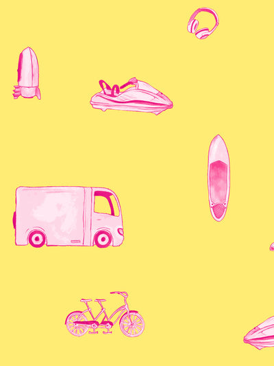 'Barbie™ She Shed' Wallpaper by Barbie™ - Yellow