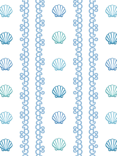 'Barbie™ Shell Stripe' Wallpaper by Barbie™ - Blues