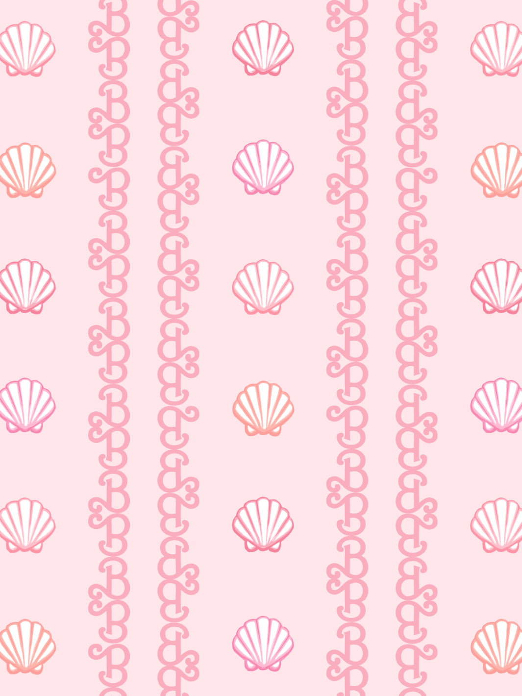 'Barbie™ Shell Stripe' Wallpaper by Barbie™ - Piggy Bank