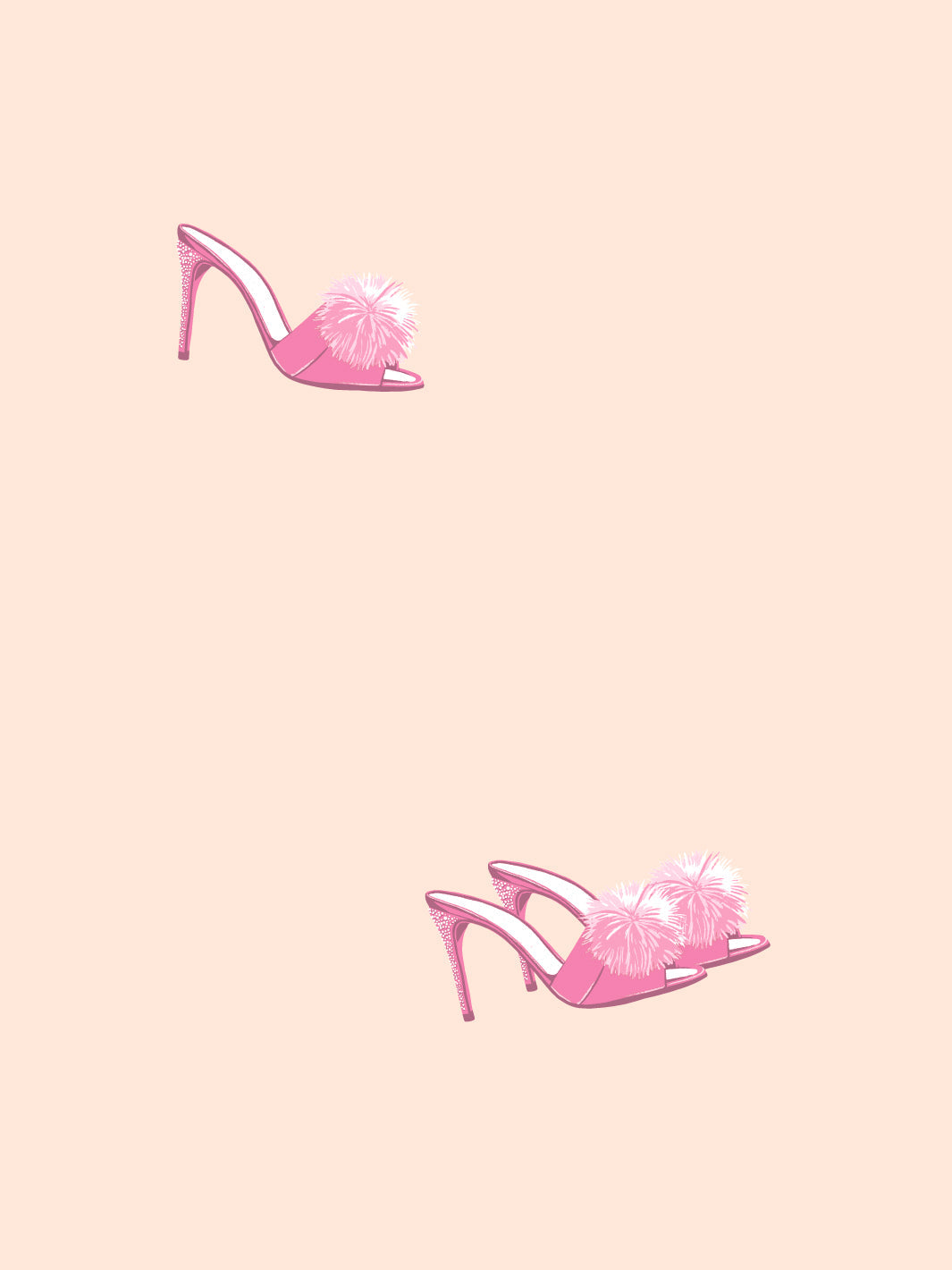 'Barbie™ Stilettos' Wallpaper by Barbie™ - Peach