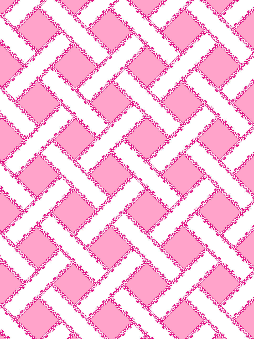 'Barbie™ Trellis' Wallpaper by Barbie™ - 219 Pink