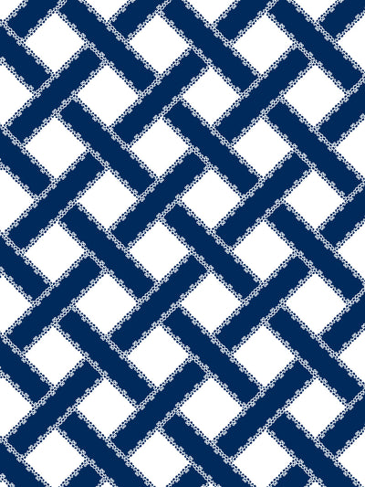 'Barbie™ Trellis' Wallpaper by Barbie™ - Navy