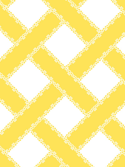 'Barbie™ Trellis' Wallpaper by Barbie™ - Yellow