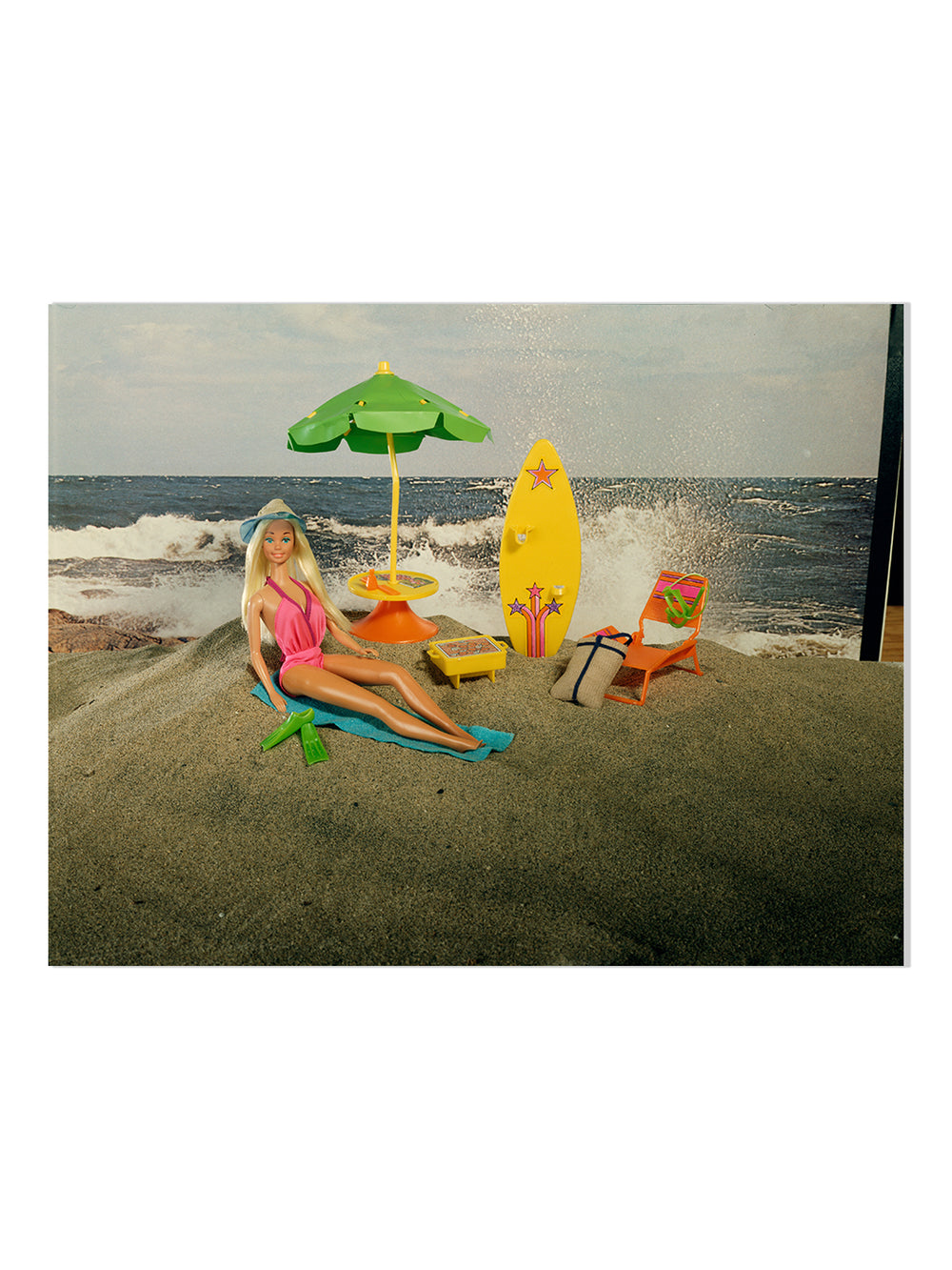 barbie beach scene on acrylic