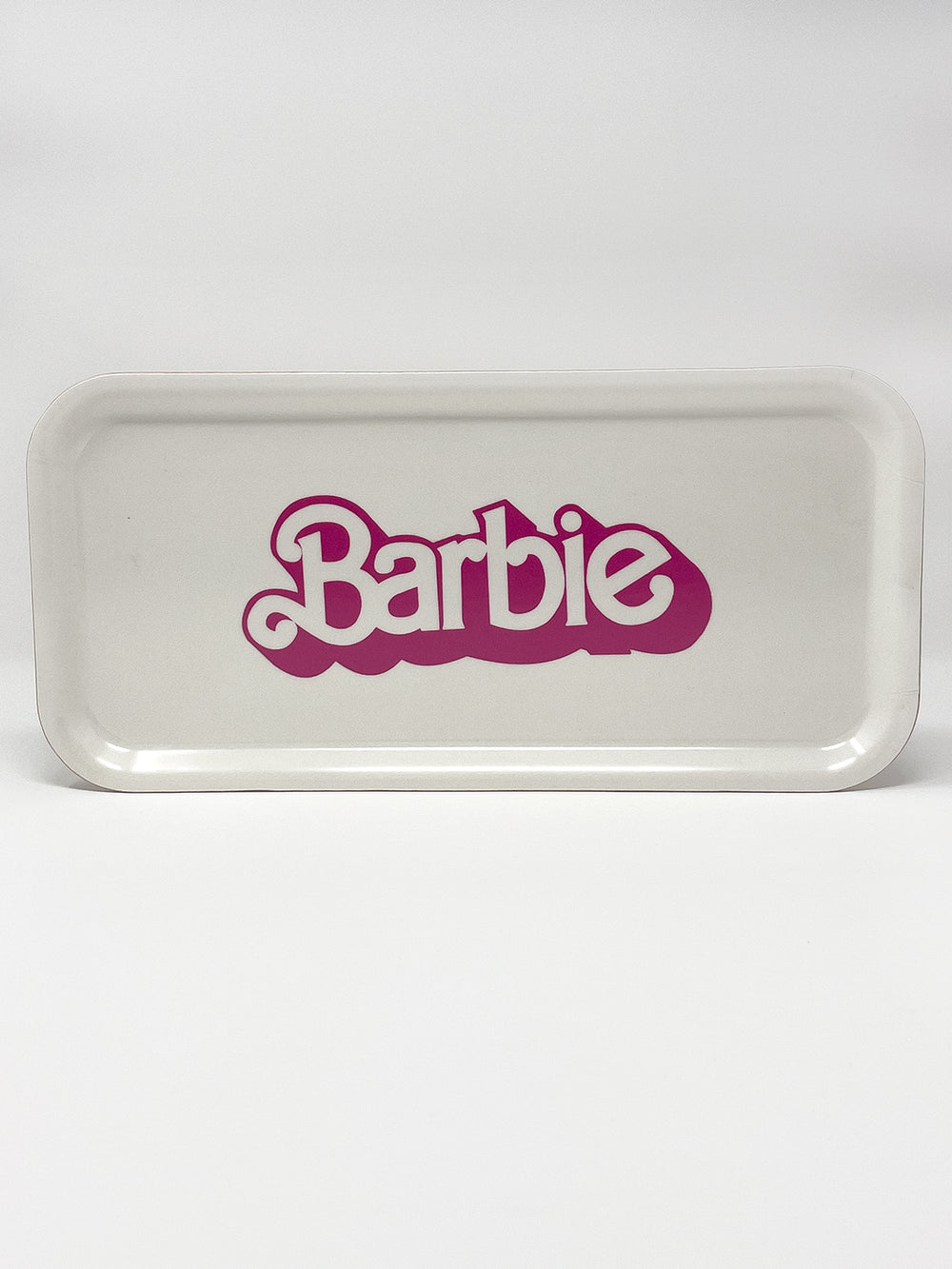 barbie x wallshoppe 80s logo vanity tray