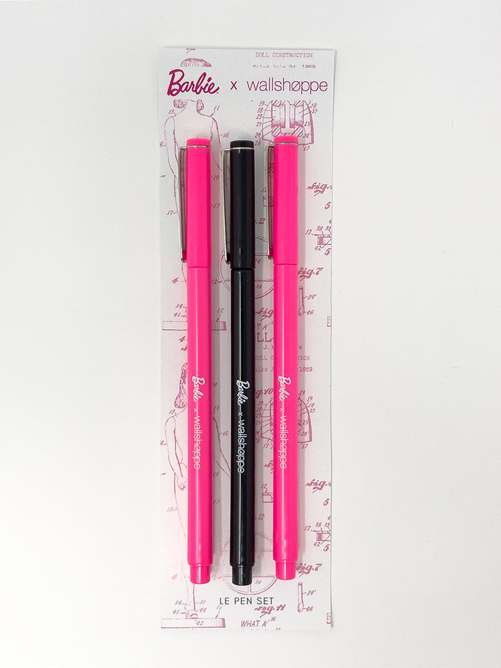 barbie x wallshoppe le pen 3 pack barbie blueprint