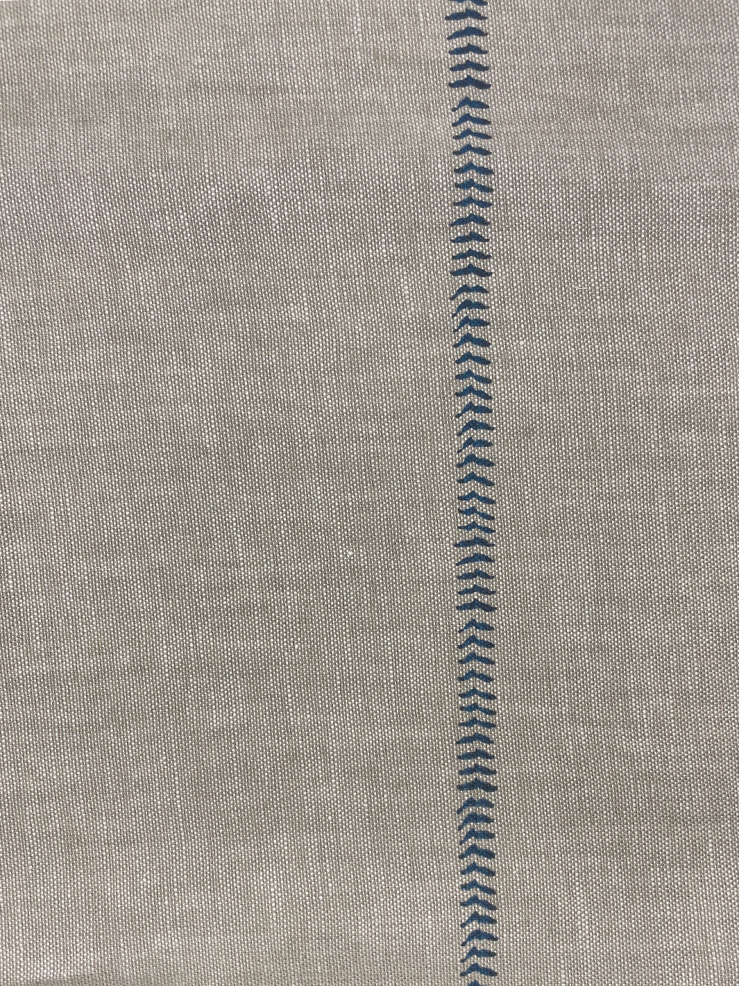 fabric by the yard baseball stitch blue on linen