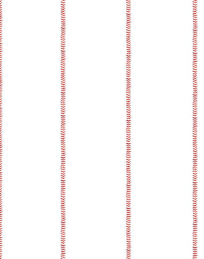 'Baseball Stitch' Wallpaper by Wallshoppe - Red