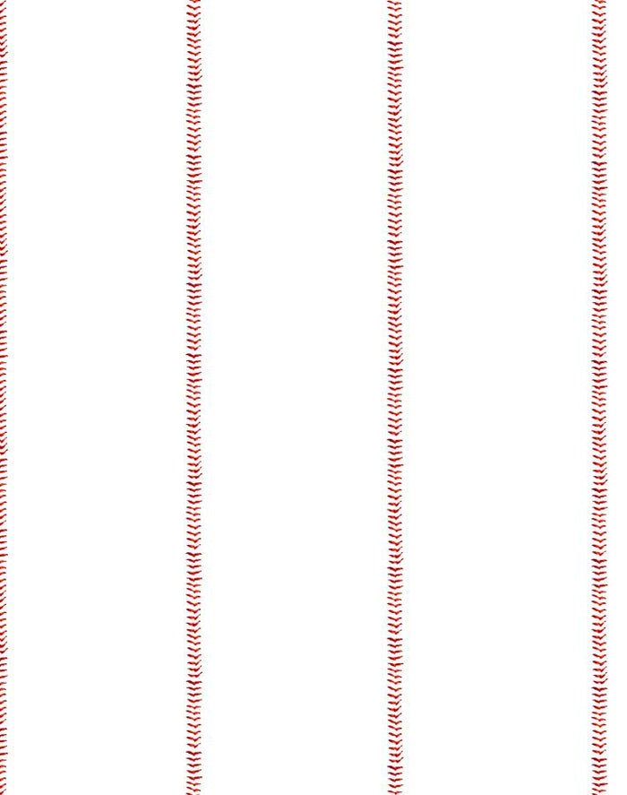 'Baseball Stitch' Wallpaper by Wallshoppe - Red