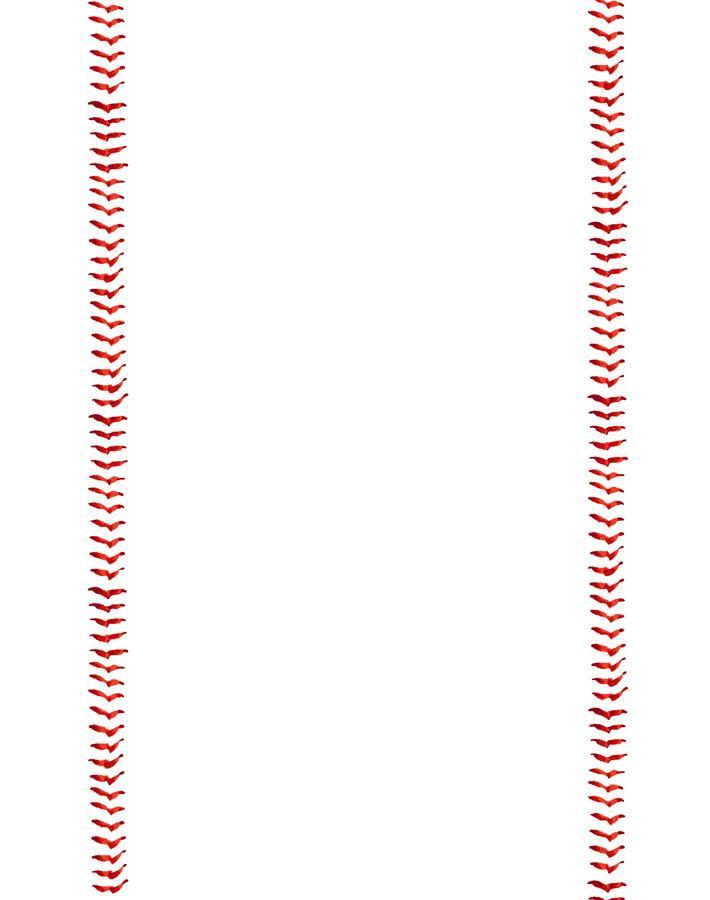 'Baseball Stitch' Wallpaper by Wallshoppe - Red