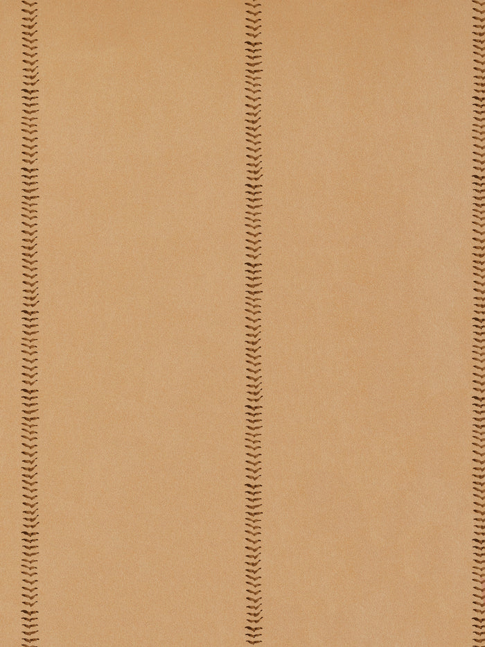 'Baseball Stitch' Kraft' Wallpaper by Wallshoppe - Saddle