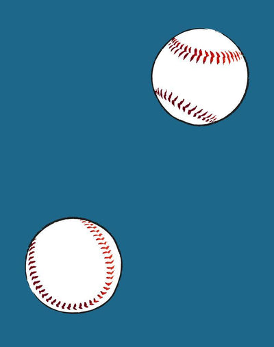 'Baseball Toss' Wallpaper by Wallshoppe - Cadet Blue