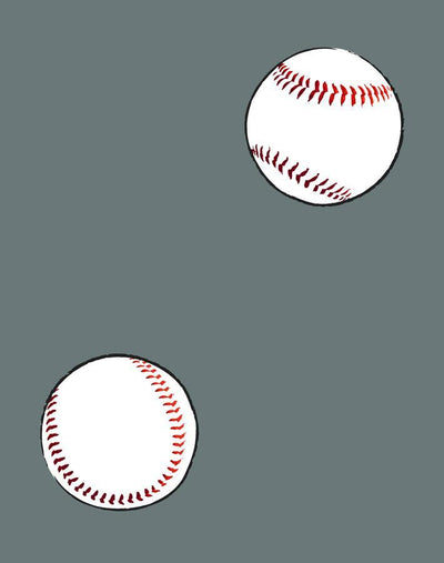 'Baseball Toss' Wallpaper by Wallshoppe - Dark Grey