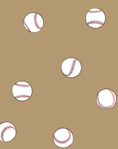 'Baseball Toss' Wallpaper by Wallshoppe - Leather