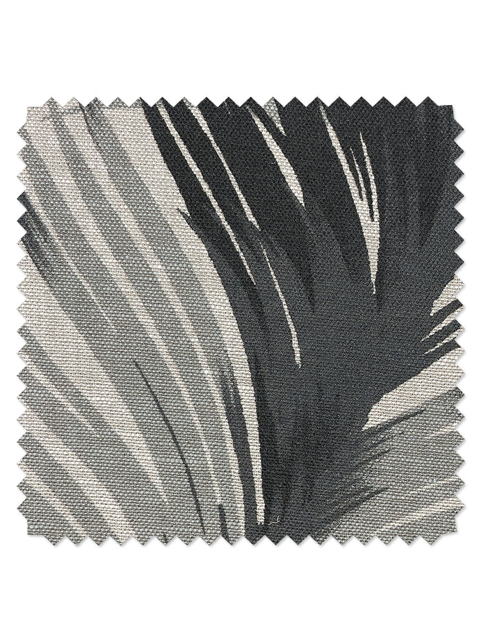 'Belafonte Palm' Flax Linen Fabric by Nathan Turner - Black