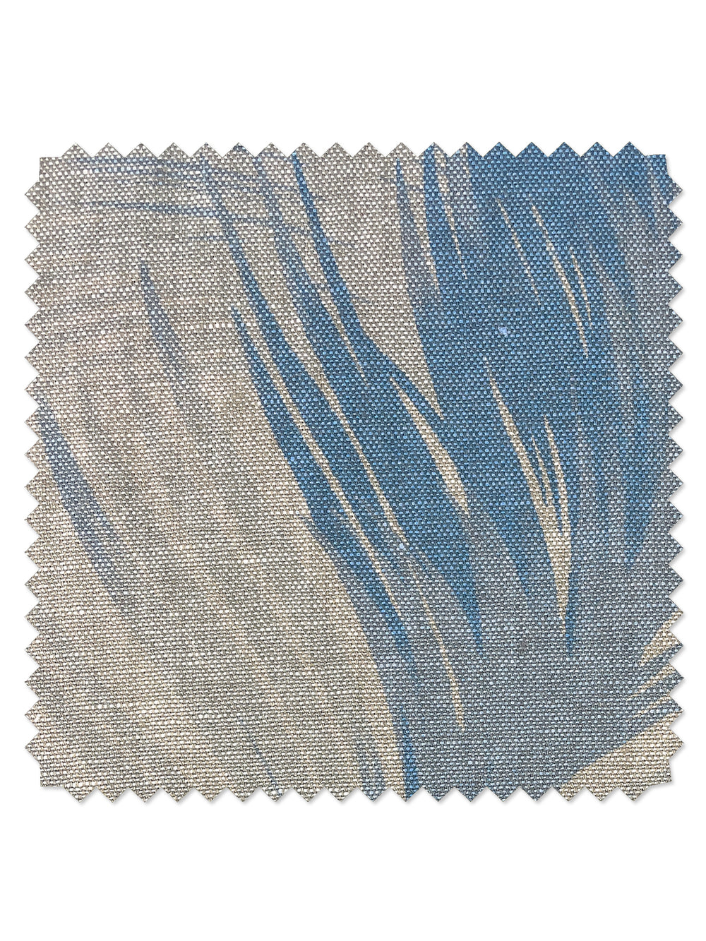 fabric by the yard belafonte palm blue on flax linen