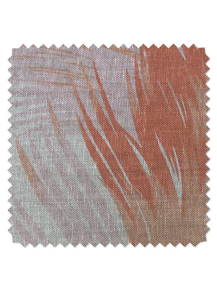 'Belafonte Palm' Flax Linen Fabric by Nathan Turner - Peach