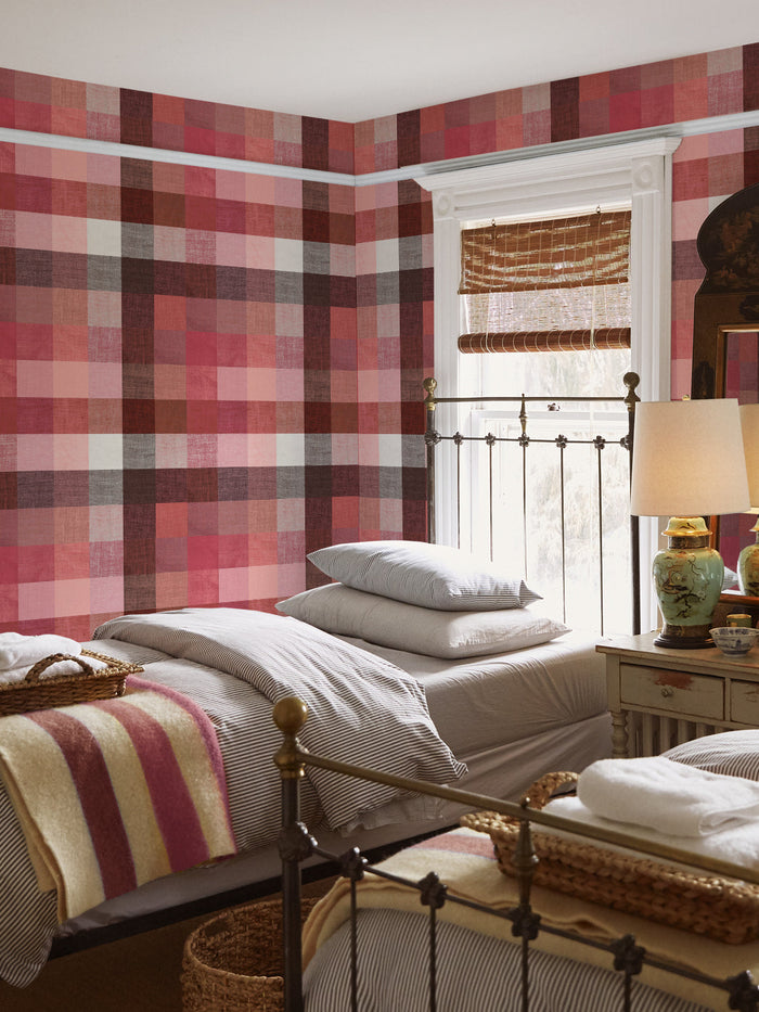 'Bellport Madras Large' Wallpaper by Chris Benz - Rose