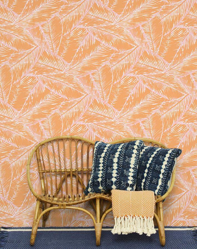 'Best Fronds' Wallpaper by Wallshoppe - Creamsicle