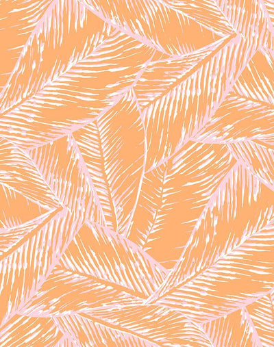 'Best Fronds' Wallpaper by Wallshoppe - Creamsicle