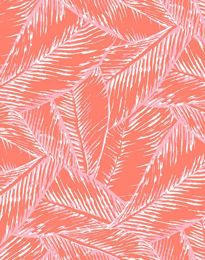 'Best Fronds' Wallpaper by Wallshoppe - Retro Red