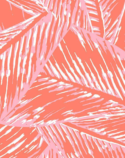 'Best Fronds' Wallpaper by Wallshoppe - Retro Red