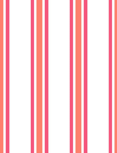 'Between The Lines' Wallpaper by Wallshoppe - Retro Red / Raspberry