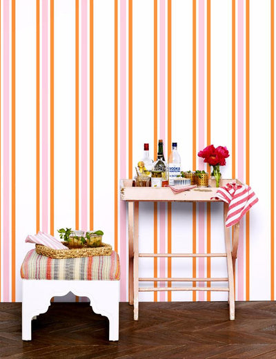 'Between The Lines' Wallpaper by Wallshoppe - Pony Pink / Push Pop