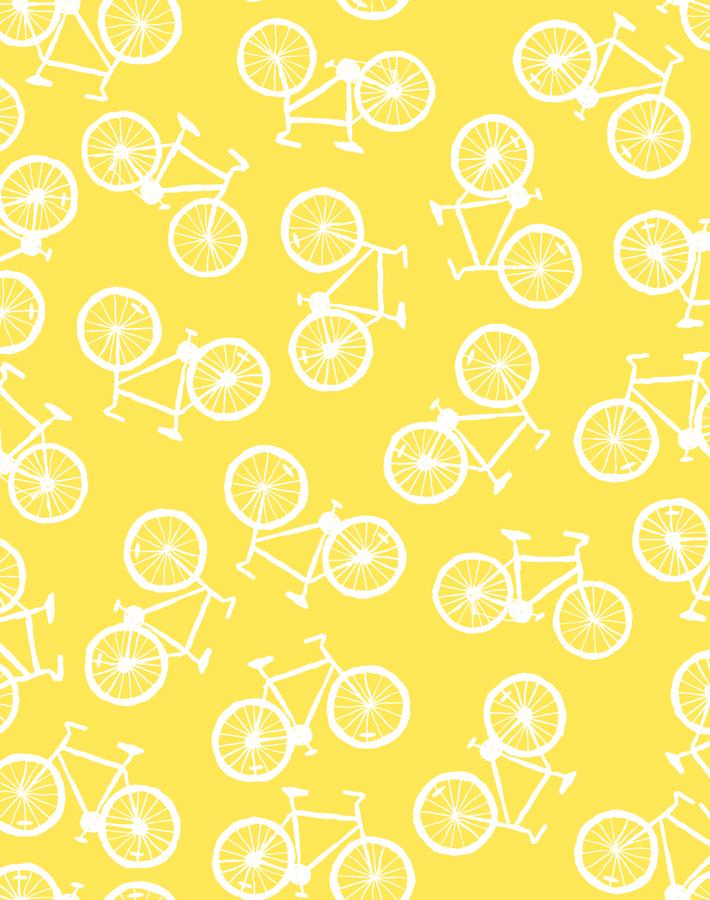 'Bicycles' Wallpaper by Tea Collection - Daffodil