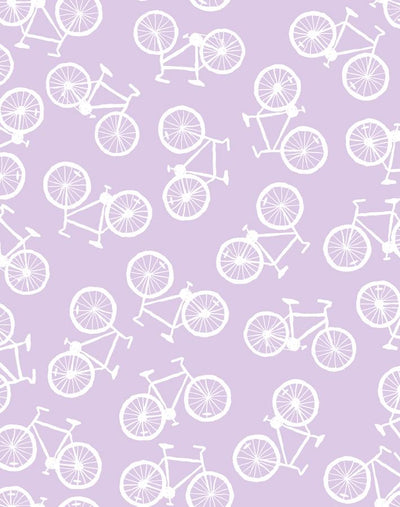 'Bicycles' Wallpaper by Tea Collection - Lavender
