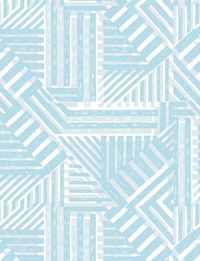 'Bloc' Wallpaper by Wallshoppe - Elephant / Light Blue