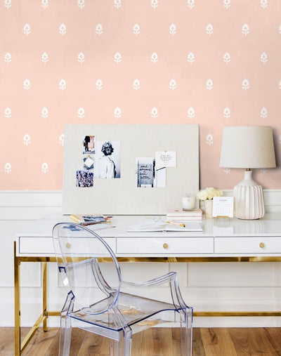 'Block Print' Wallpaper by Sugar Paper - Pink