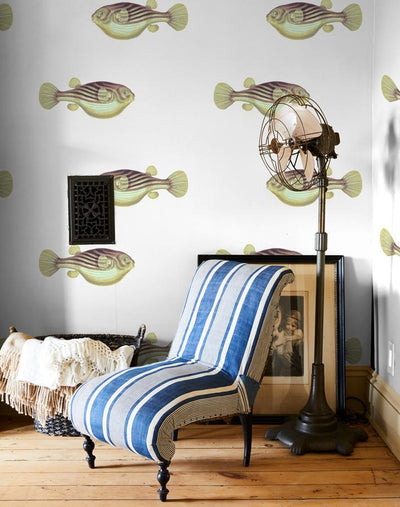 'Blowfish' Wallpaper by Wallshoppe - Multi