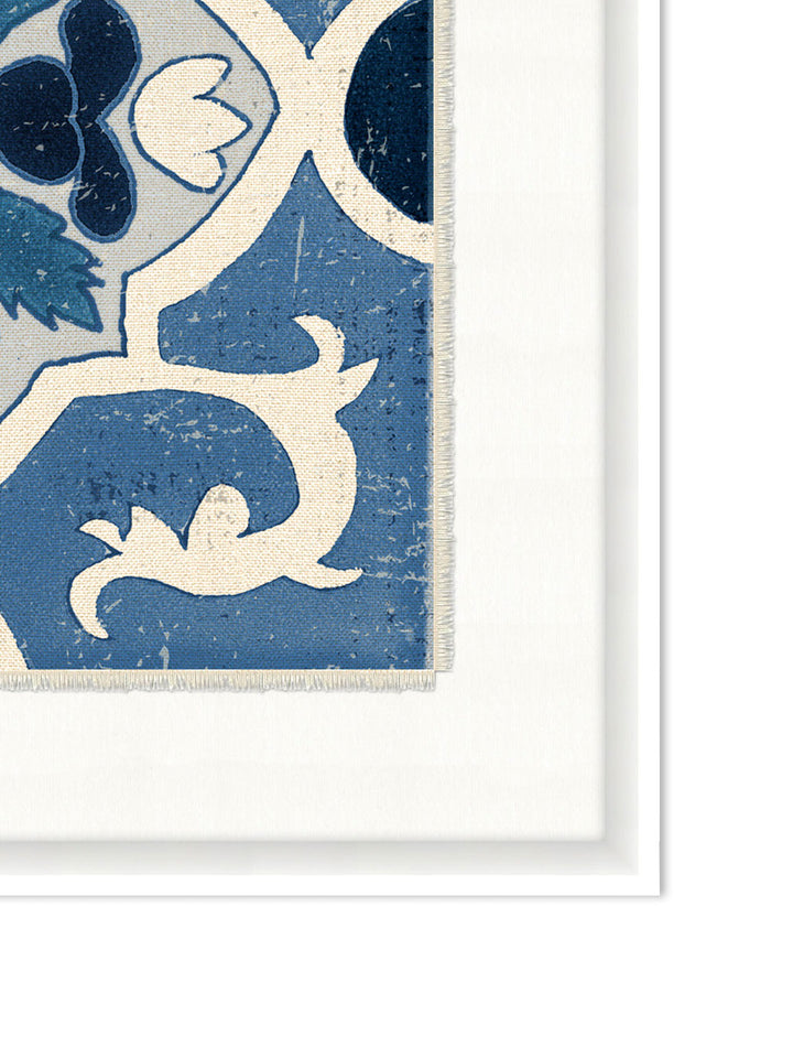 'Blue Talavera Tile Baja' on Canvas by Nathan Turner Framed Art