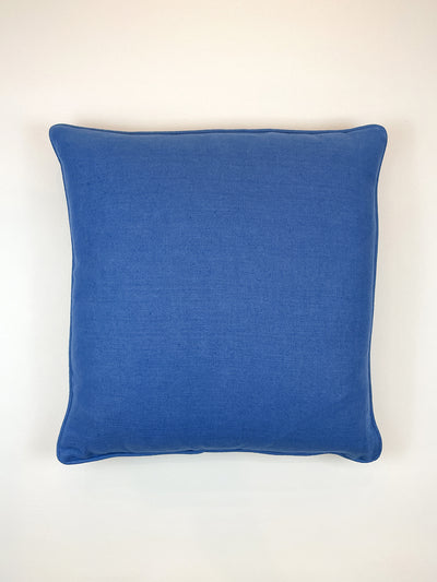 'Solid Throw Pillow - Cerulean Blue on Linen