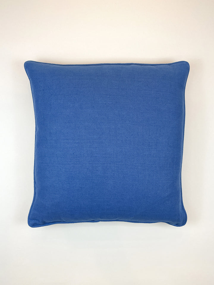 Solid Throw Pillow Cerulean Blue on Linen Home Decor Wallshoppe