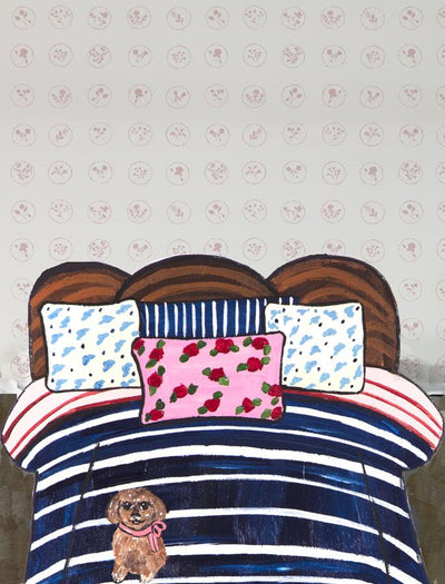 'Bonbon Floral' Wallpaper by Carly Beck - Blush