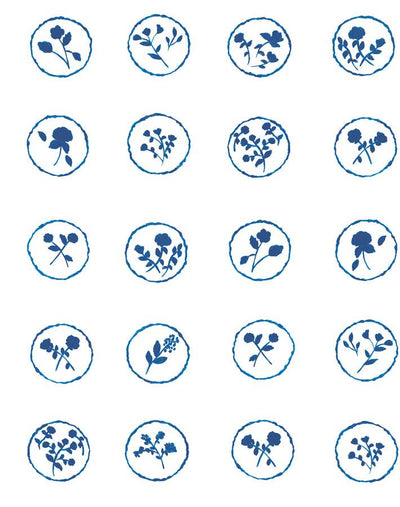 bonbon floral blue wallpaper by carly beck