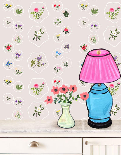 'Bouvier's Botanical' Wallpaper by Carly Beck - Oyster