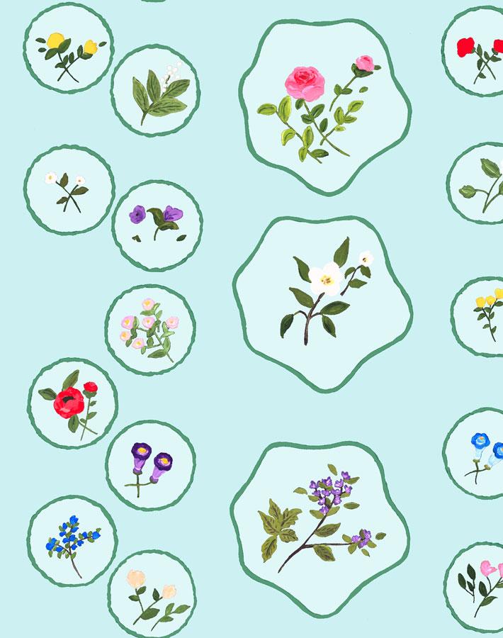 'Bouvier's Botanical' Wallpaper by Carly Beck - Sky