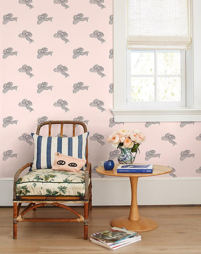 bows wallpaper clare v charcoal shell