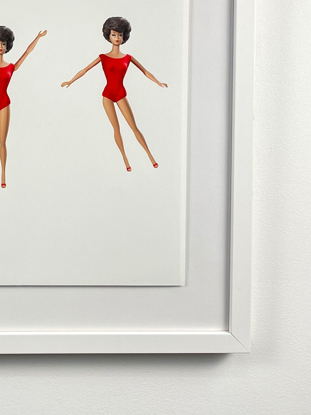 'Brunette Barbie™ in Motion Framed Art