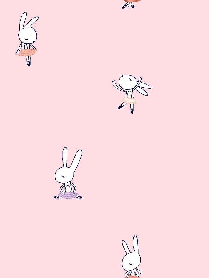 'Ballet Bunnies' Wallpaper by Tea Collection - Ballet Slipper