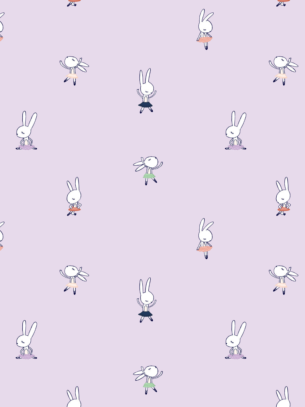 'Ballet Bunnies' Wallpaper by Tea Collection - Lavender