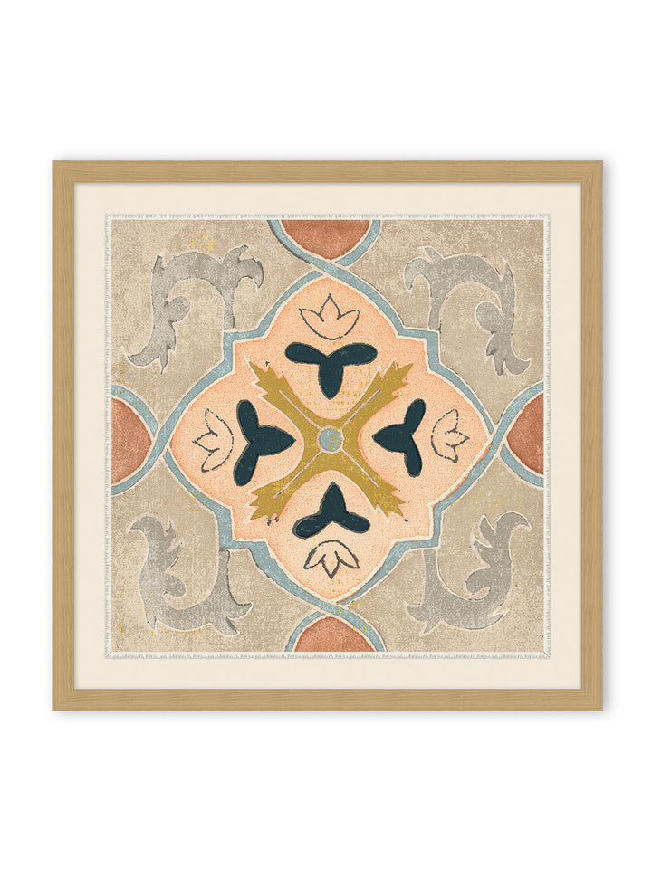 'Cabana Pastel Tile 2' on Canvas by Nathan Turner Framed Art