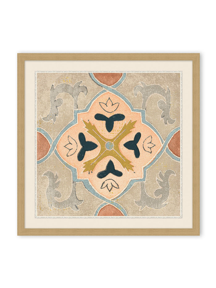 'Cabana Pastel Tile 2' on Canvas by Nathan Turner Framed Art