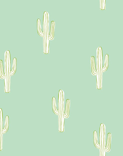 'Cactus' Wallpaper by Tea Collection - Aventurine